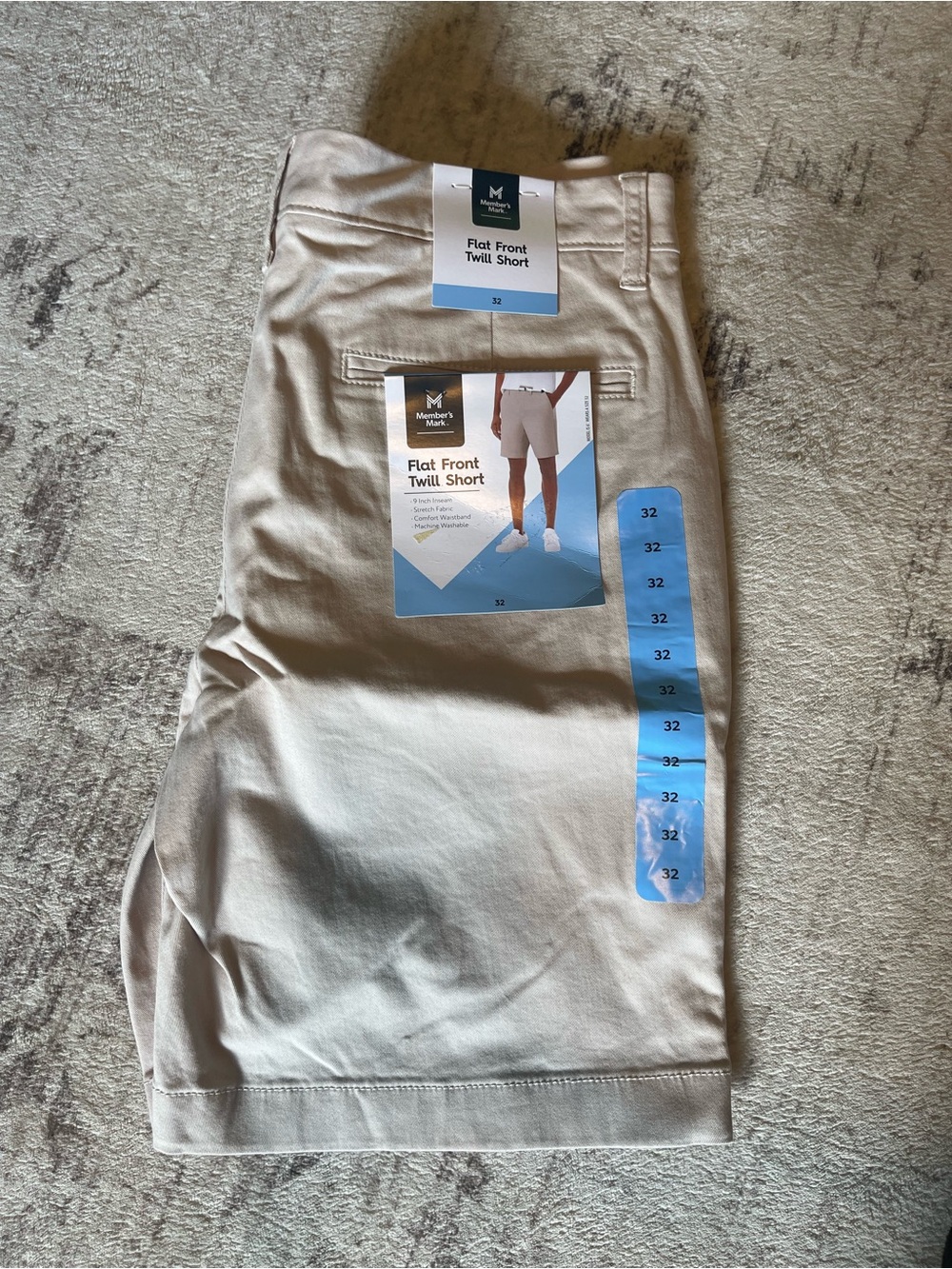 Member's Mark Men's Flat Front Twill Cargo Shorts - Beige
